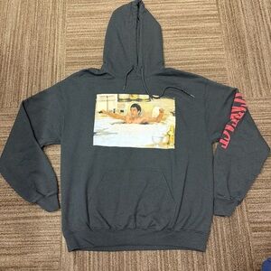 Scarface Graphic Black Hoodie with Red Sleeve Text Fleece Sweatshirt